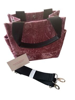 Koala feminine pink crushed velvet Quilted mini tote/ crossbody bag NWT